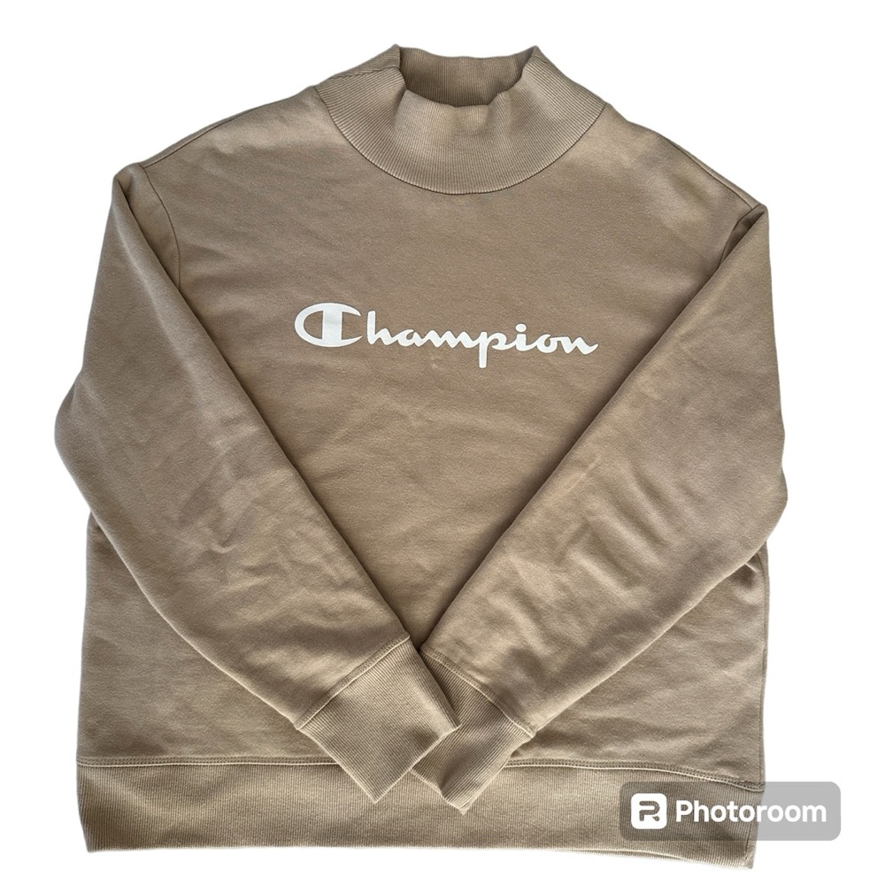 Women’s Champion Mock Neck Tan Sweater Size Large
